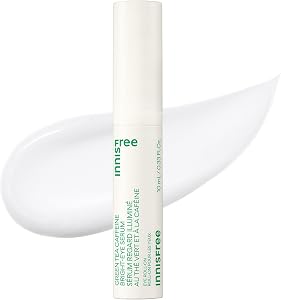 Innisfree Green Tea Caffeine Depuffing Eye Serum with Niacinamide, Cooling Korean Eye Roll