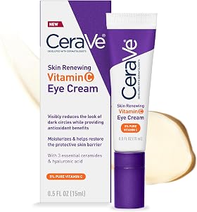 CeraVe Skin Renewing Vitamin C Eye Cream, Vitamin C, Hyaluronic Acid, Ceramides & Caff